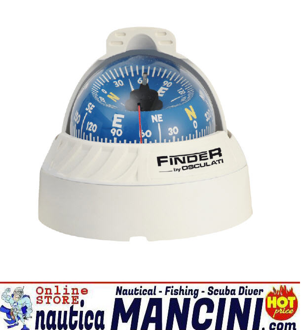 Bussola SCOUT 2" 5/8 Montaggio su Piano - Bianca