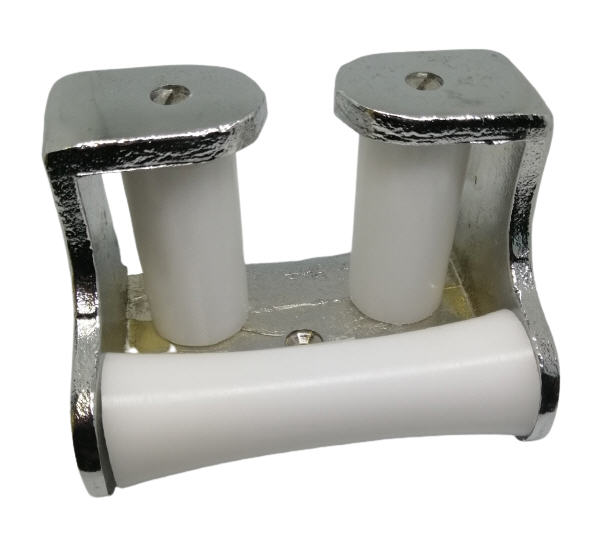 Passacatena Ottone Cromato a Triplo Rullo 130x85 mm per Scafi fino a 10 mt