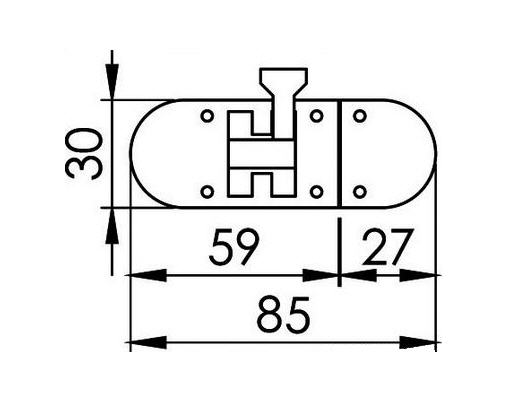 Chiusura/Catenacciolo Inox a Pistone 85x31 mm - Clicca l'immagine per chiudere