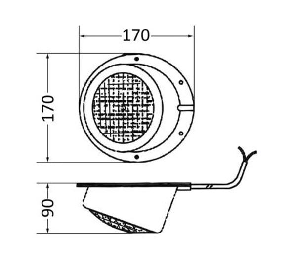 Faretto per Plancette Subacqueo ABS Bianco 12V 35W - Tipo Inclinato - OUTLET