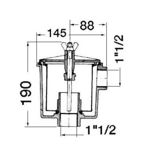 Filtro Acqua Motore (Defangatore) 1" 1/2, 300 L/Min - Clicca l'immagine per chiudere
