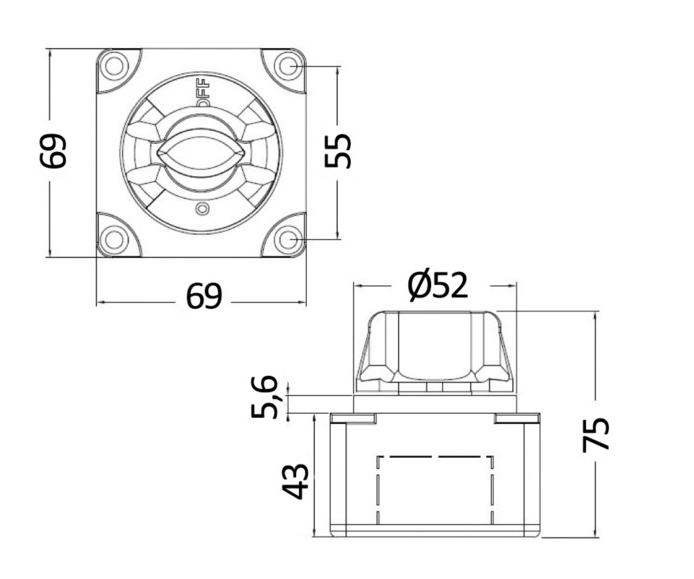 Interruttore/Deviatore per Batterie 300 Amp