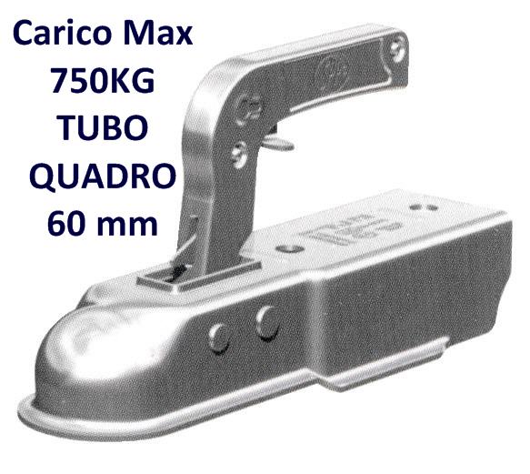 Gancio Rimorchio Quadro 60 mm 750 kg