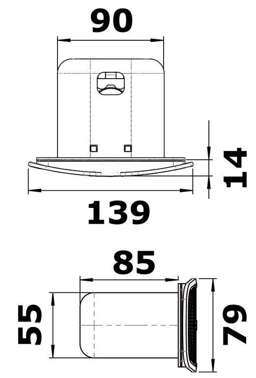 Tromba ad Incasso 105dB Bianca (90x55Hx85prof) SOUND - Clicca l'immagine per chiudere