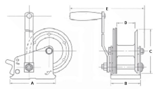 Argano Manuale Max Potenza 1100 Kg con Leva Freno/Frizione - Clicca l'immagine per chiudere