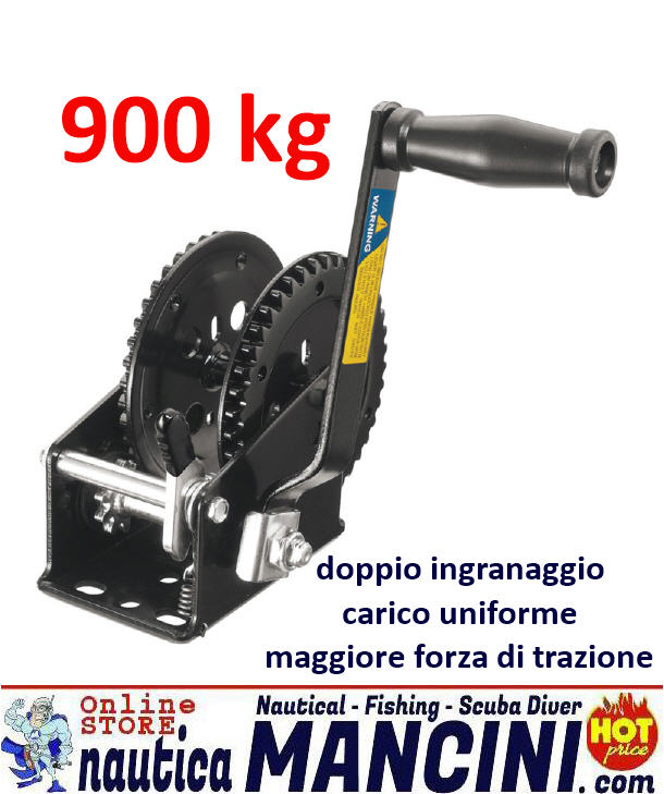Argano Manuale Max Potenza 900 Kg Doppia Corona (Dual Drive - 2 Velocità)