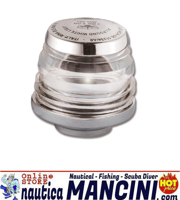 Fanale di via 20mt TESTA D'ALBERO 360° POSEIDON INOX Luce Bianca