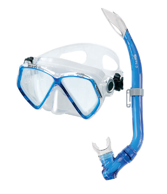 Maschera + Boccaglio JUNIOR MARES PIRATE silicone - Blu