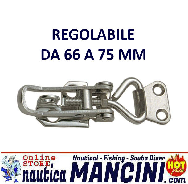 Chiusura a Leva Inox Regolabile da 66 a 75 mm