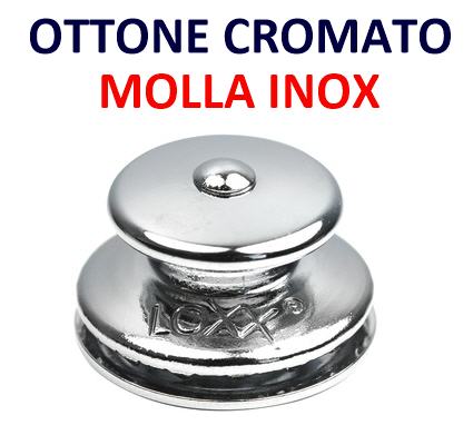 Bottone Cappottina LOXX (Tenax) Femmina Ø 15 mm per spessore 3 mm - Ottone Cromato