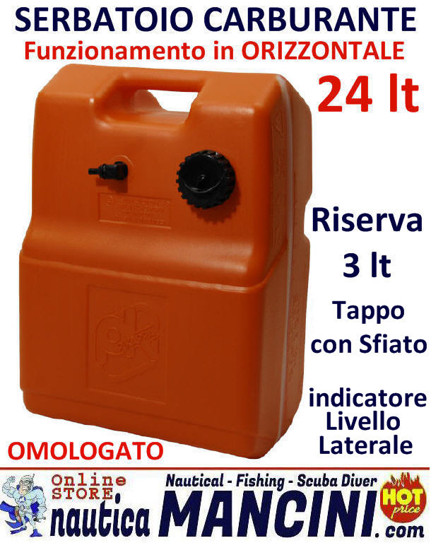 Serbatoio Carburante Orizzontale (Benzina/Diesel) 24 LT