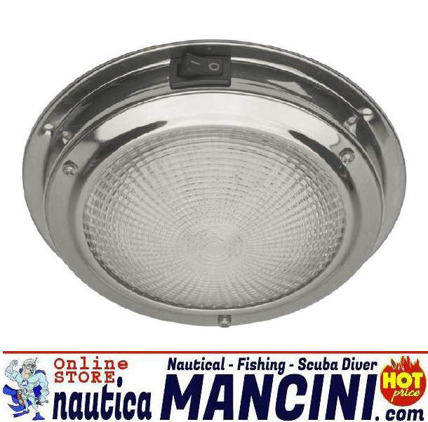 Plafoniera Tonda Tipo Giapponese Inox con Luce LED (Fredda) Ø 110mm