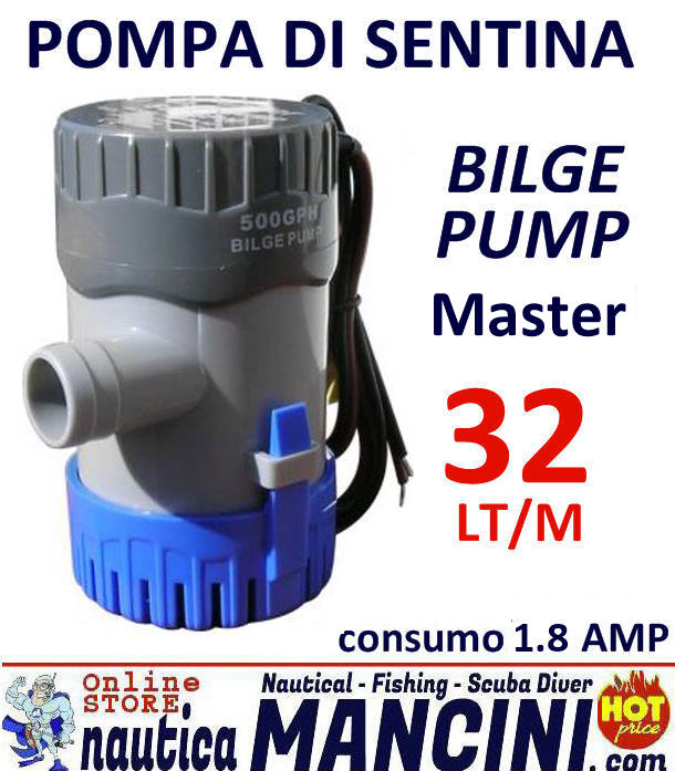 Pompa Immersione BILGE PUMP 500 (32lt/min) Master