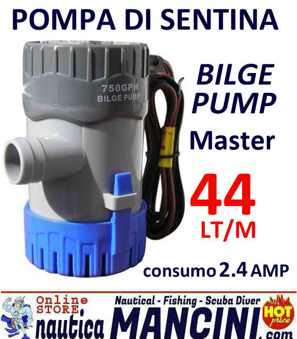 Pompa Immersione BILGE PUMP 750 (44lt/min) Master