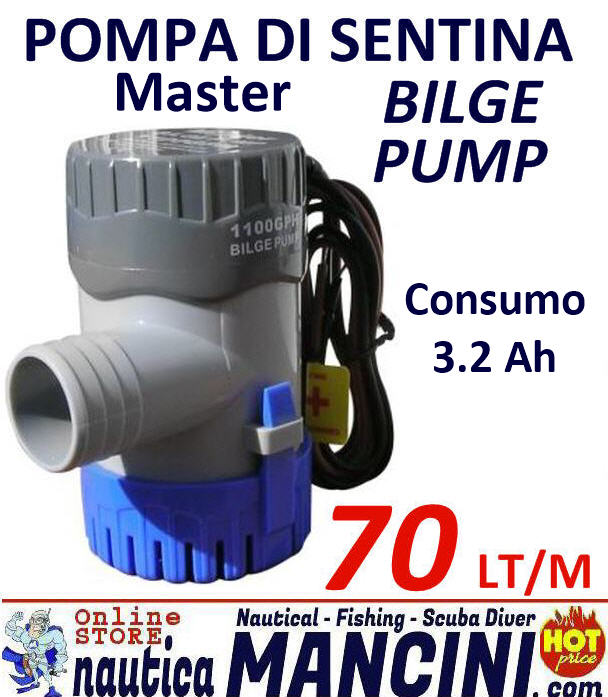 Pompa Immersione BILGE PUMP 1100 (70lt/min) Master