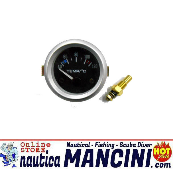 Indicatore Temperatura Acqua 12 V Ø 52 mm Nero