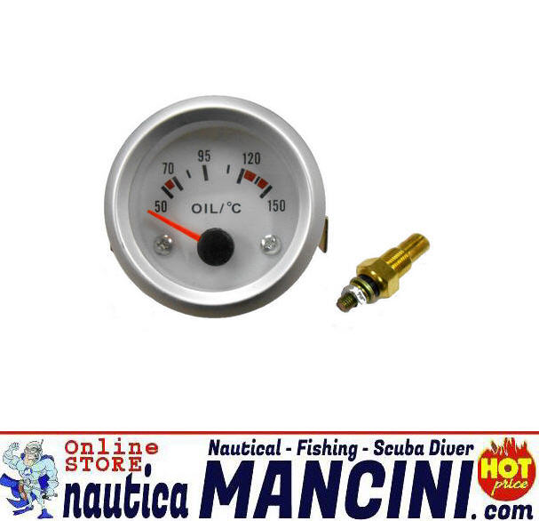 Indicatore Temperatura Olio 12 V Ø 52 mm Bianco