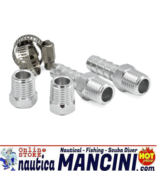 Filtro Separatore Acqua/Benzina KIT Raccordi di Ricambio con Portagomma 10mm Filetto M14