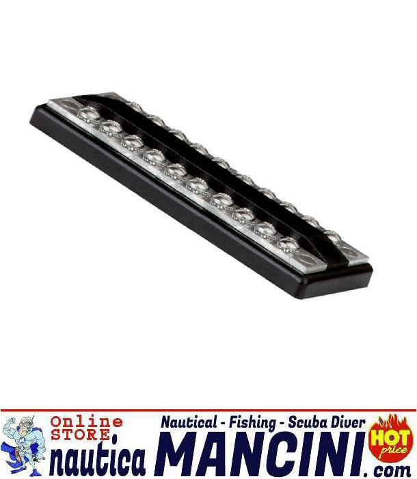 Porta Terminali Elettrici Bus-Bar (Busbar) 10 Vie x 2 - Sezione 4 mm - 100 A, Base 129x47mm Doppia Connessione