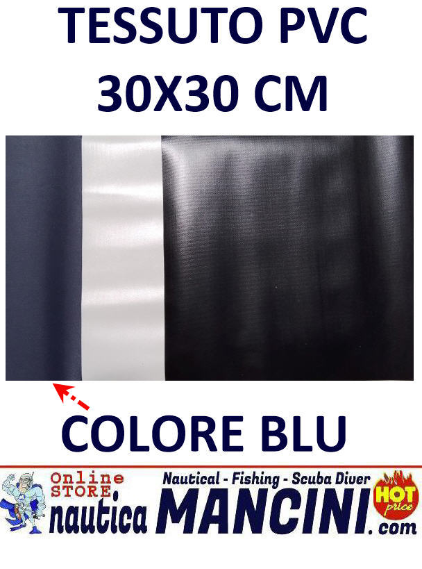 Tessuto per la riparazione dei gommoni in PVC 30x30 CM colore BLU