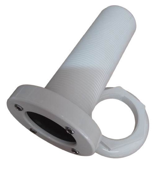 Scarico a Mare in Plastica con Portagomma Ø 48 mm tutto filettato foro Ø 47 con Valvola di non Ritorno