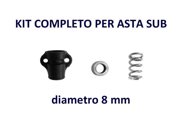 Kit per Asta fucile Sub diametro 8 mm (Anello, Scorrisagola, Molla)