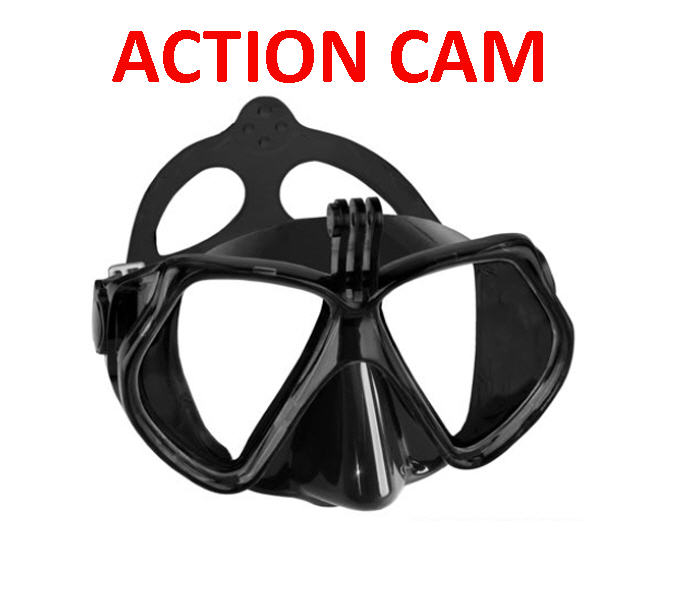 Maschera Adulto DISCOVERY BLACK ACTION con attacco WEB CAM