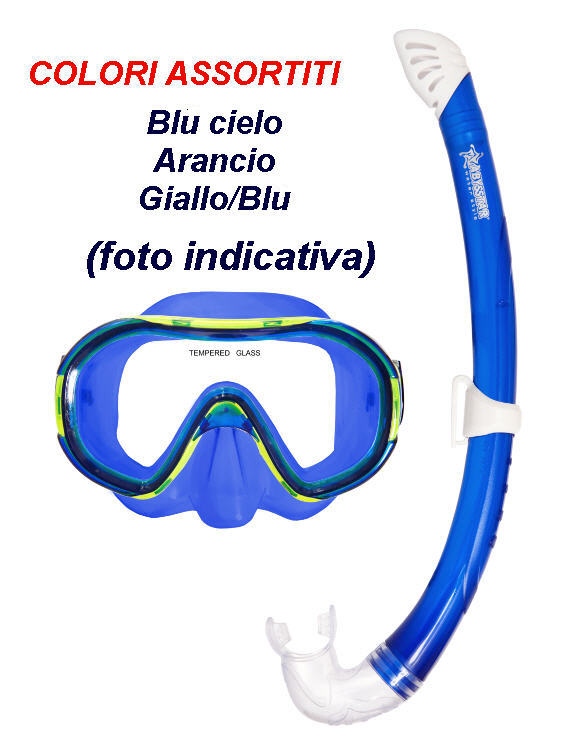 Maschera + Boccaglio JUNIOR FUNNY Silicone Vari Colori