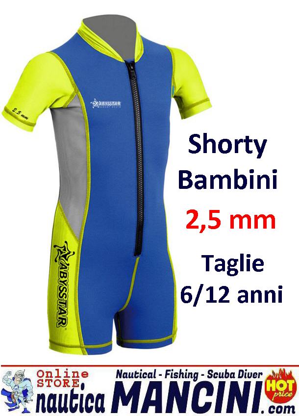 Monopezzo Mutino Shorty Bambino 2.5 mm Sea Spring Tg. 06 anni