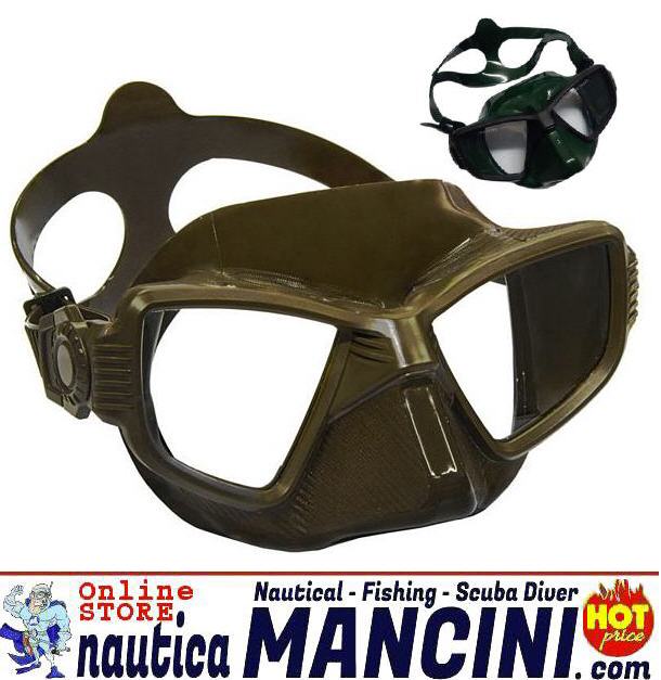 Maschera Adulto TORTUGA apnea colori Brown e Green