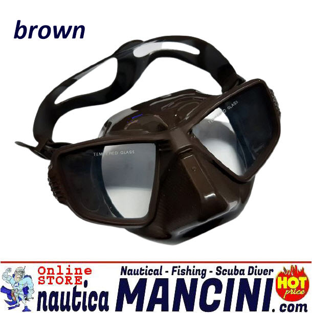Maschera Adulto TORTUGA apnea colori Brown e Green