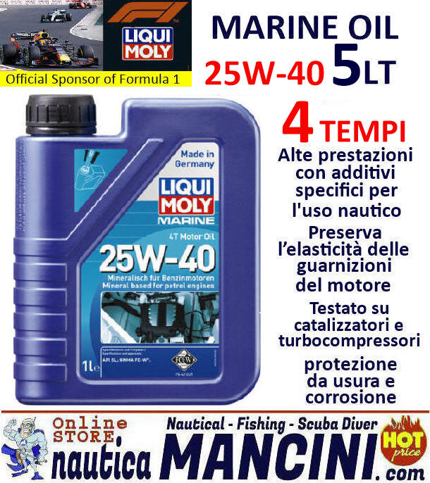 Olio Motore Marino 4T 25W-40 LIQUI MOLY MARINE 5 Lt