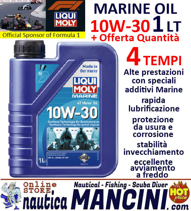 Olio Motore Marino 4T 10W-30 LIQUI MOLY MARINE 1 Lt + OFFERTA QUANTITA'