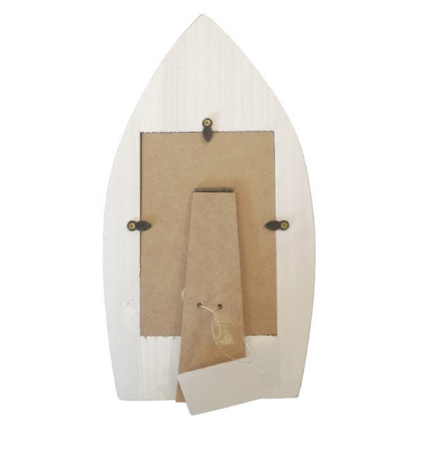 Deco Stile Marina - Portafoto in Legno Barca con Timone cm 29h (foto 10x15)
