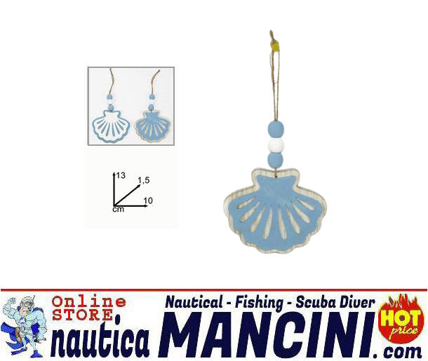 Deco Stile Marina - Pendente Legno Conchiglia cm 13