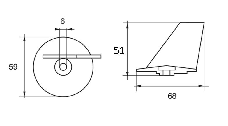 Anodo Zinco a Pinna per Mercury / Tohatsu 25/50 HP MEGA/F25