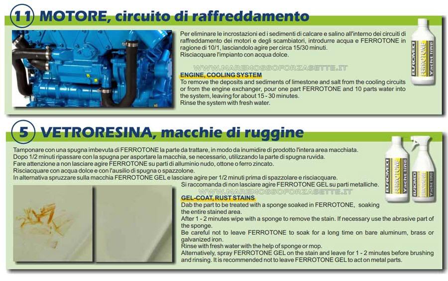 Disincrostante per Barca Euromeci Ferrotone 1 Litro (Ruggine, Calcare, Circuiti di raffreddamento...)