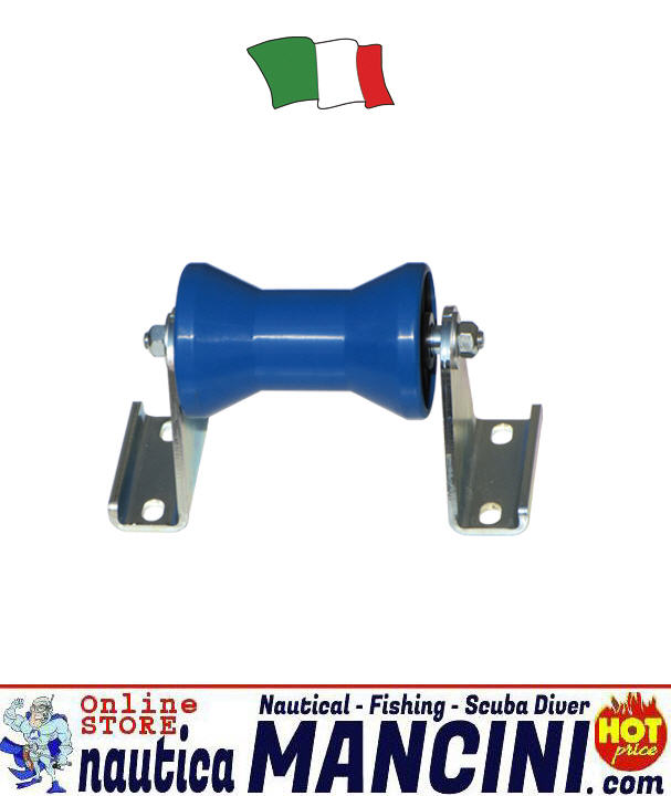 Rullo Carrello Reggichiglia Centrale COMPLETO con Staffe e Perni Lunghezza 220mm (Rullo 130mm)