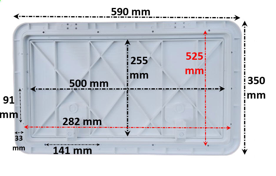 Portello Ispezione a Filo 590X350 mm (500x255 interno) BIANCO