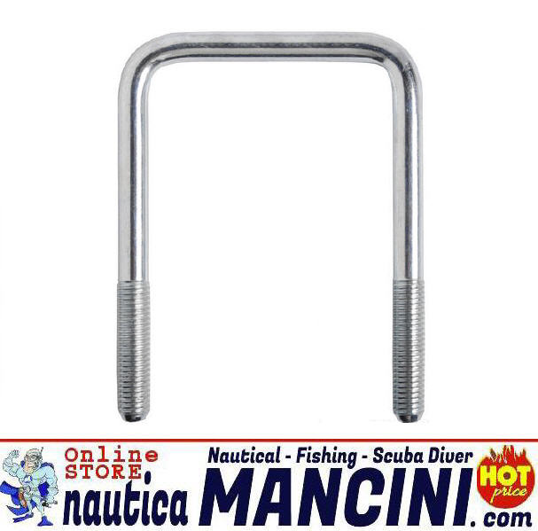 Staffa di Fissaggio ad "U" per Rullo Centrale Fisso o Basculante Tubo Ø 80 mm Lunghezza 80mm