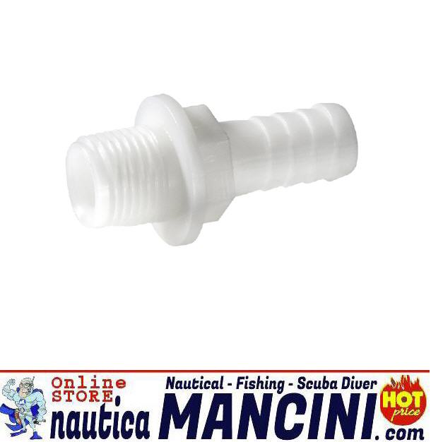 Raccordo Portagomma Nylon Diritto per Serbatoi Acqua (e) 1" x Ø 25 mm