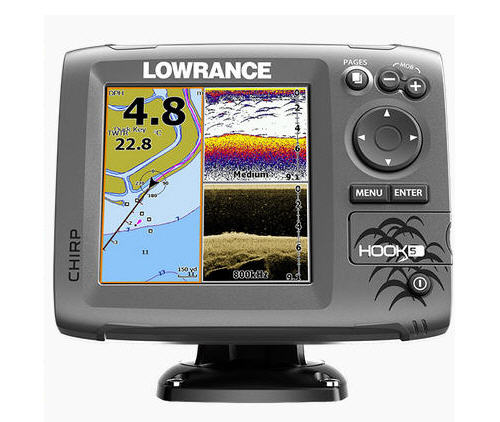 ECO-GPS integrato LOWRANCE HOOK 5 con TRASDUTTORE CHIRP e DownVü