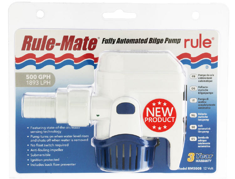 Pompa Sentina AUTOMATICA 12V 32LT/M RULE MATE 500 1,8Ah