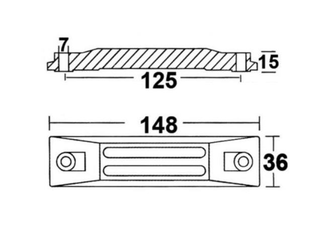 Anodo Zinco a Piastra per Honda 35/50 HP - Clicca l'immagine per chiudere