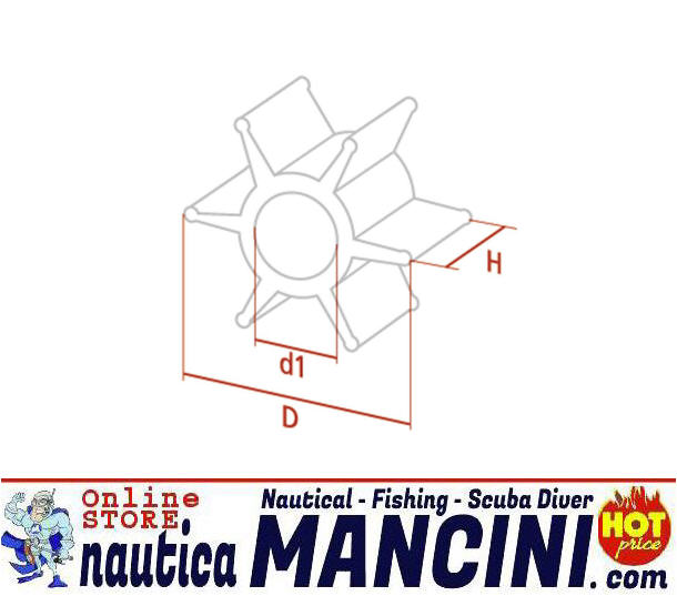 Girante Motori Fuoribordo Mercury, Mariner (2T) 40/115HP e Verado 200/350S, Honda (4T) 75/90HP, Mercruyser Alpha One II (da 91), BRP (OMC)