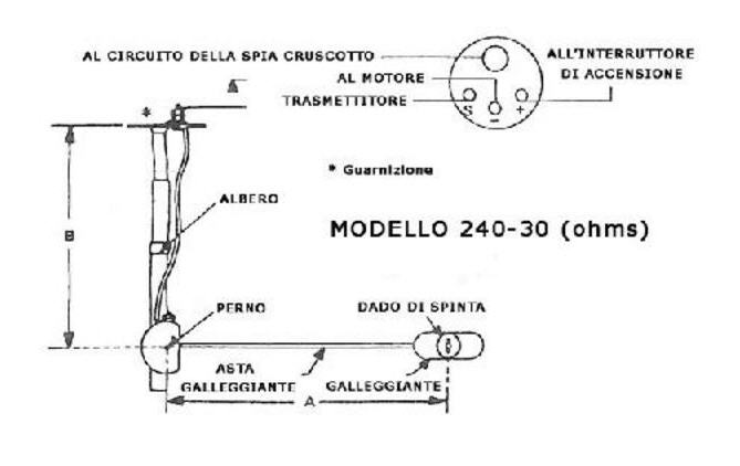 Galleggiante regolabile a leva per livello carburante 240/33 Ohm