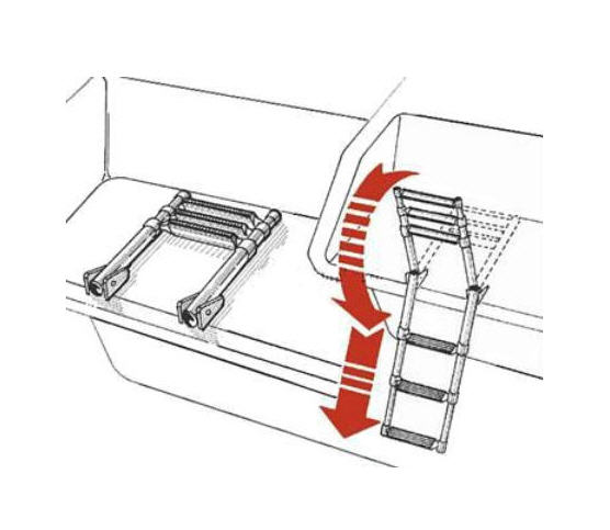 Scaletta Telescopica Inox 4 Gradini 29 cm Fissaggio Sopra Plancetta - Clicca l'immagine per chiudere