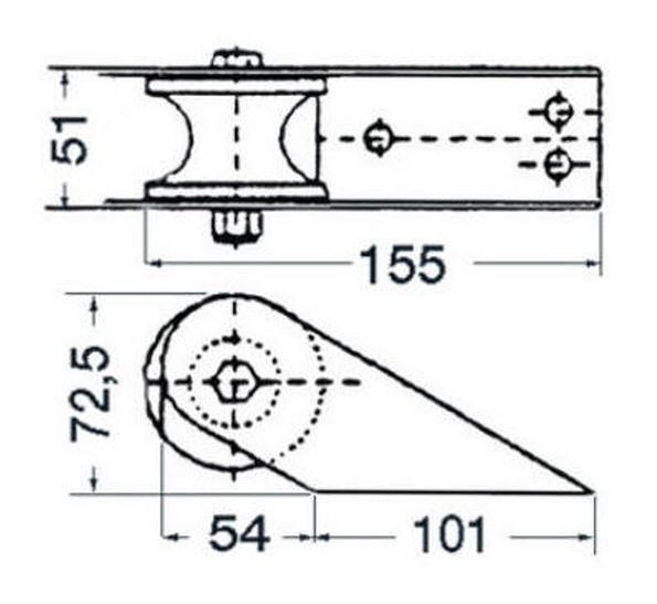 Musone di Prua Inox 155x51 mm - Clicca l'immagine per chiudere