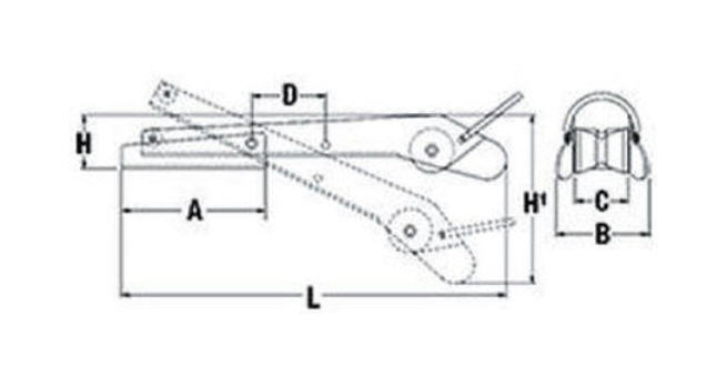 Musone di Prua Inox 328x70 mm Basculante Doppia Puleggia - Clicca l'immagine per chiudere