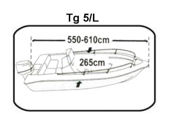 Copribarca 300D fino a 6.10mt Grigio